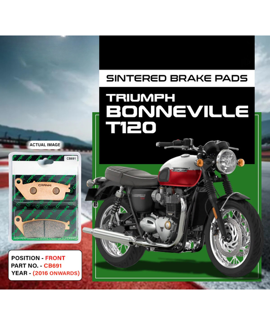 Crank1 Triumph Bonneville T120 (2016 Onwords) Sintered Brake Pads