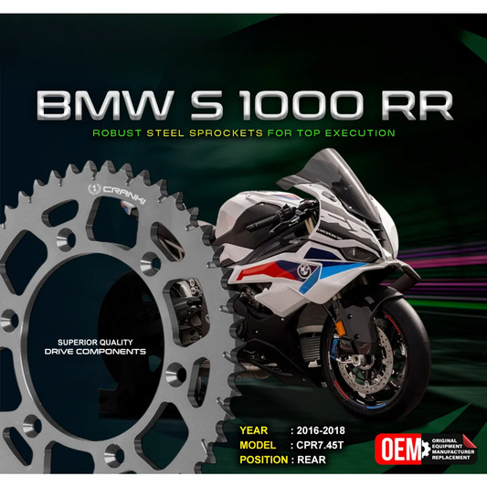 Crank1 BMW S 1000 R (2018-2020) Performance Motorcycle Sprocket - Black - CPR7.45T