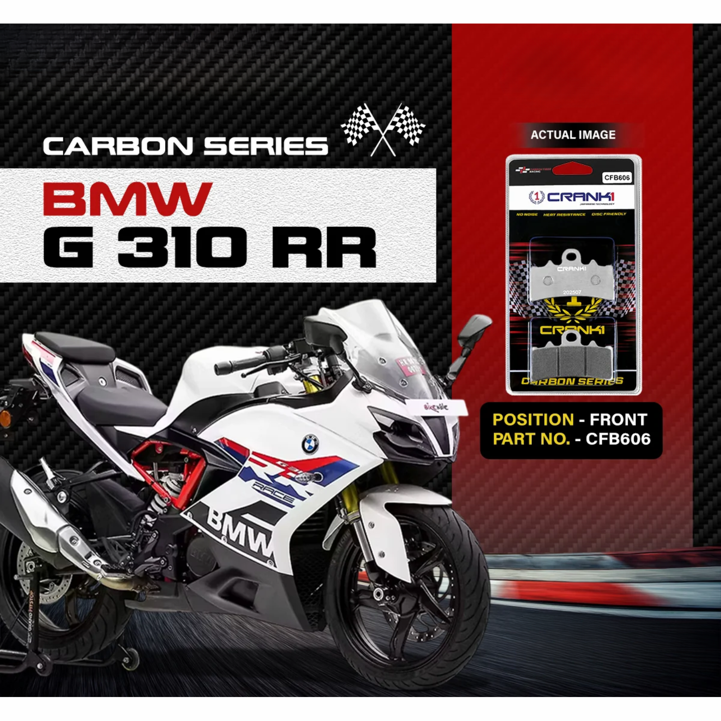 Crank1 Carbon Brake Pads for BMW G 310 RR