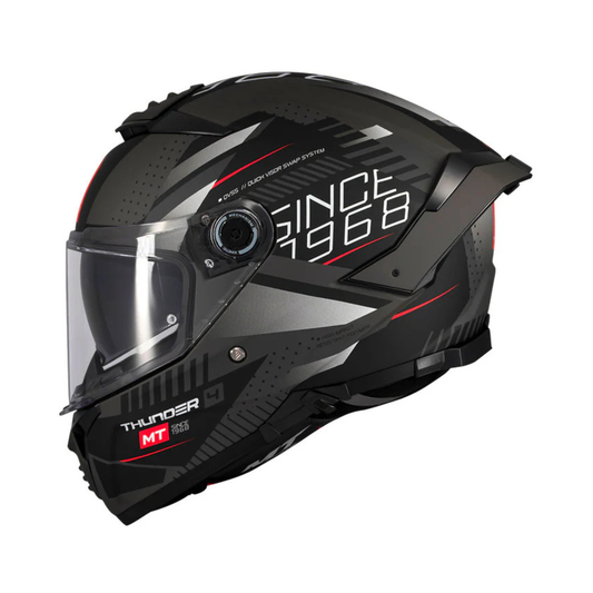 MT Thunder 4 SV Luminence D1 Helmet - Gloss Black Grey