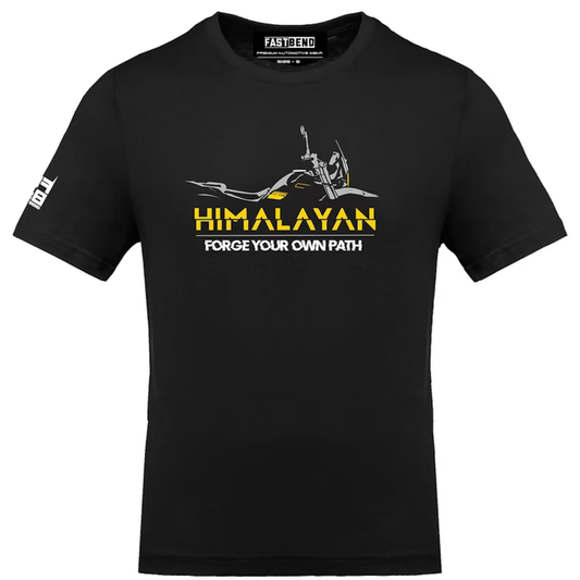 Fast Bend 2023 Himalayan Royal Enfield Motorcycle Tshirt - TF 373 - Black