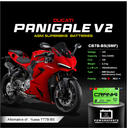 Crank1 Battery For Ducati Panigale V2 - CB7B-BS