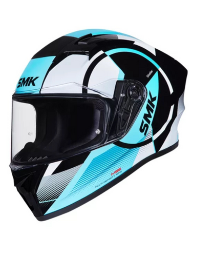 SMK Stellar Faro GRPS MA215 Full Face Helmet - Matt Black White Blue