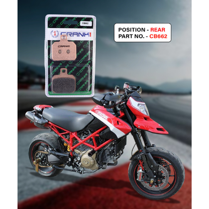 Crank1 Fully Sintered H2 Series Brake Pads for Ducati Hypermotard 1100 EVO SP