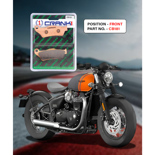 Crank1 Fully Sintered H2 Series Brake Pads for Triumph Bonneville Bobber (2017 Onward)