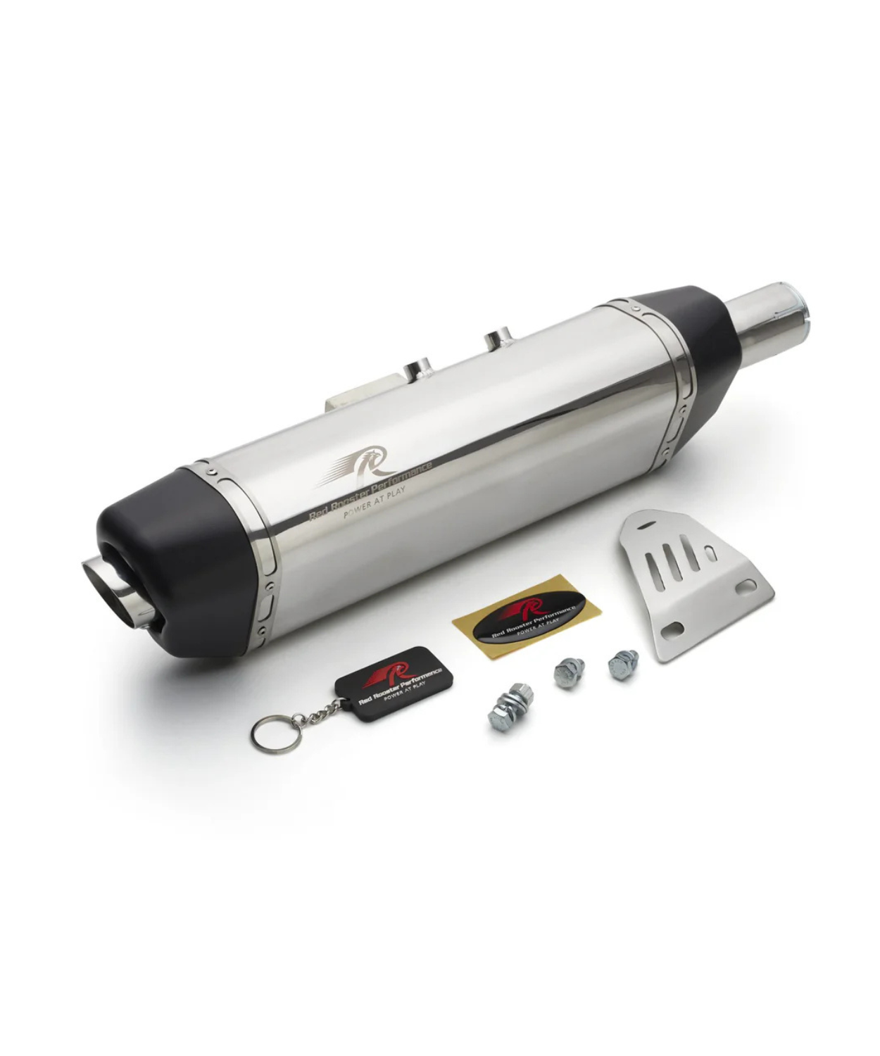 Red Rooster Performance Vertex Exhaust for Himalayan 411/ Scram 411 / Scram 440 - Silver Polish