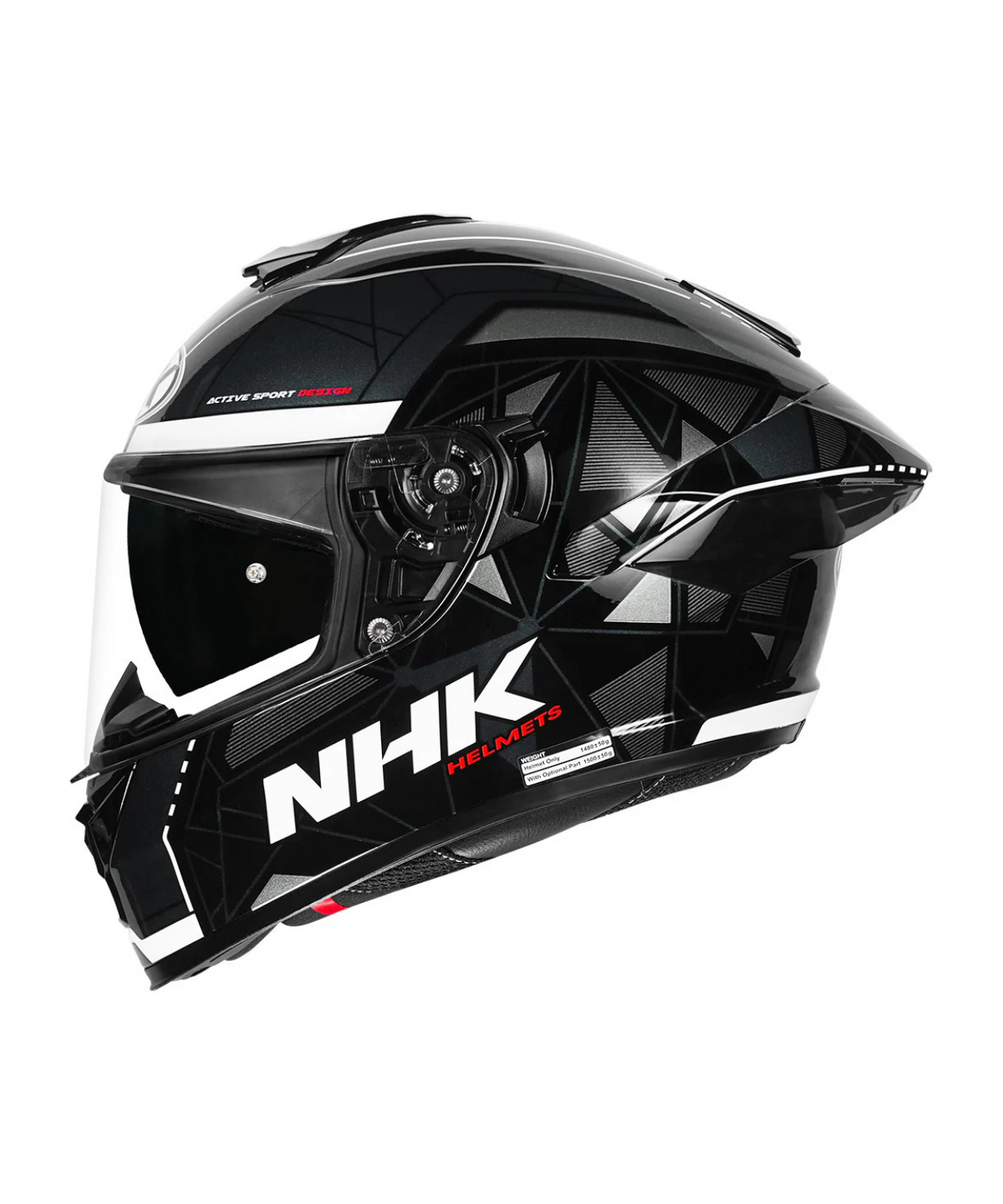 NHK K5R Triangle Helmet - Black Grey - NHK