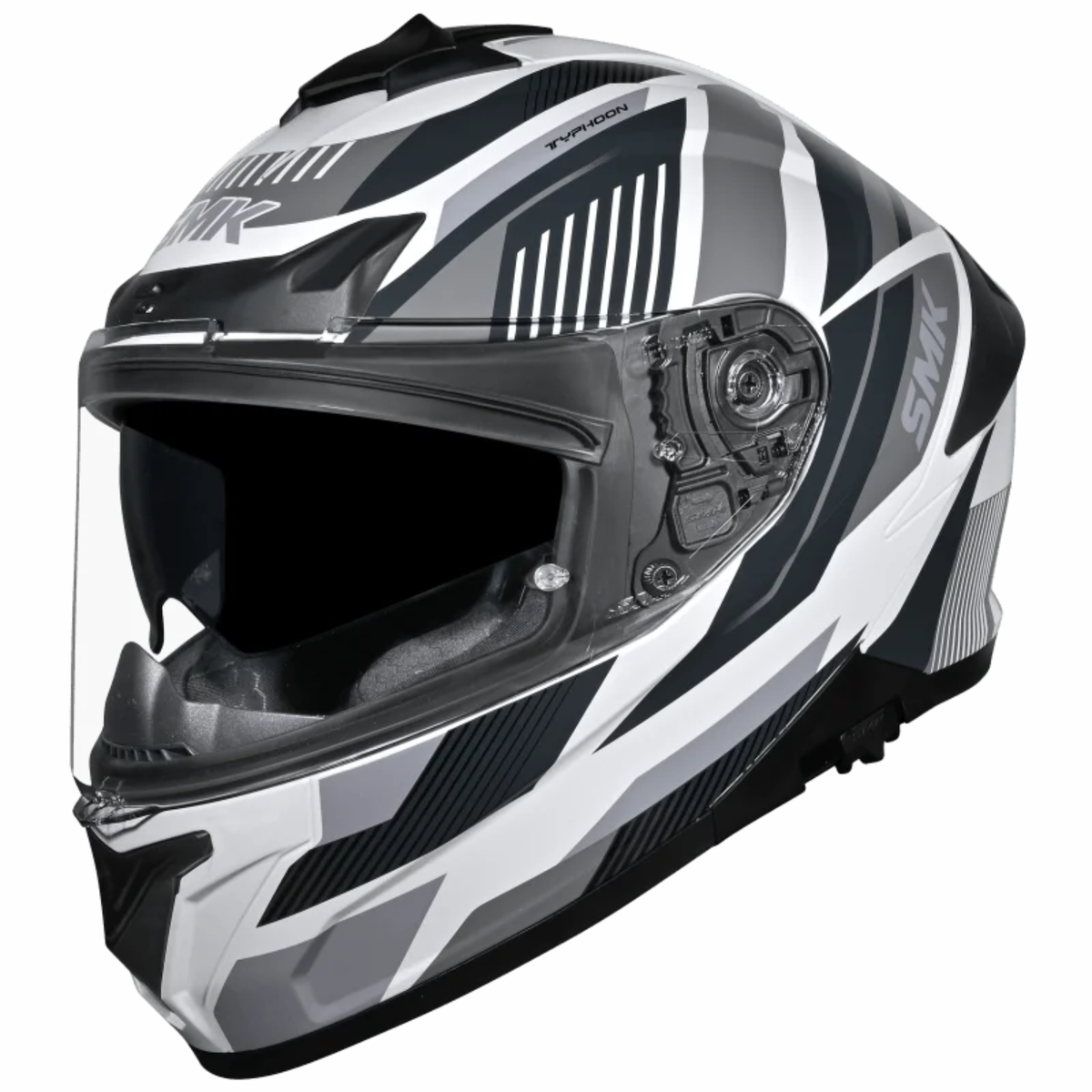 SMK Typhoon Sparko GRPS MA162 Ful Face Helmet - Matt Black Grey - SMK