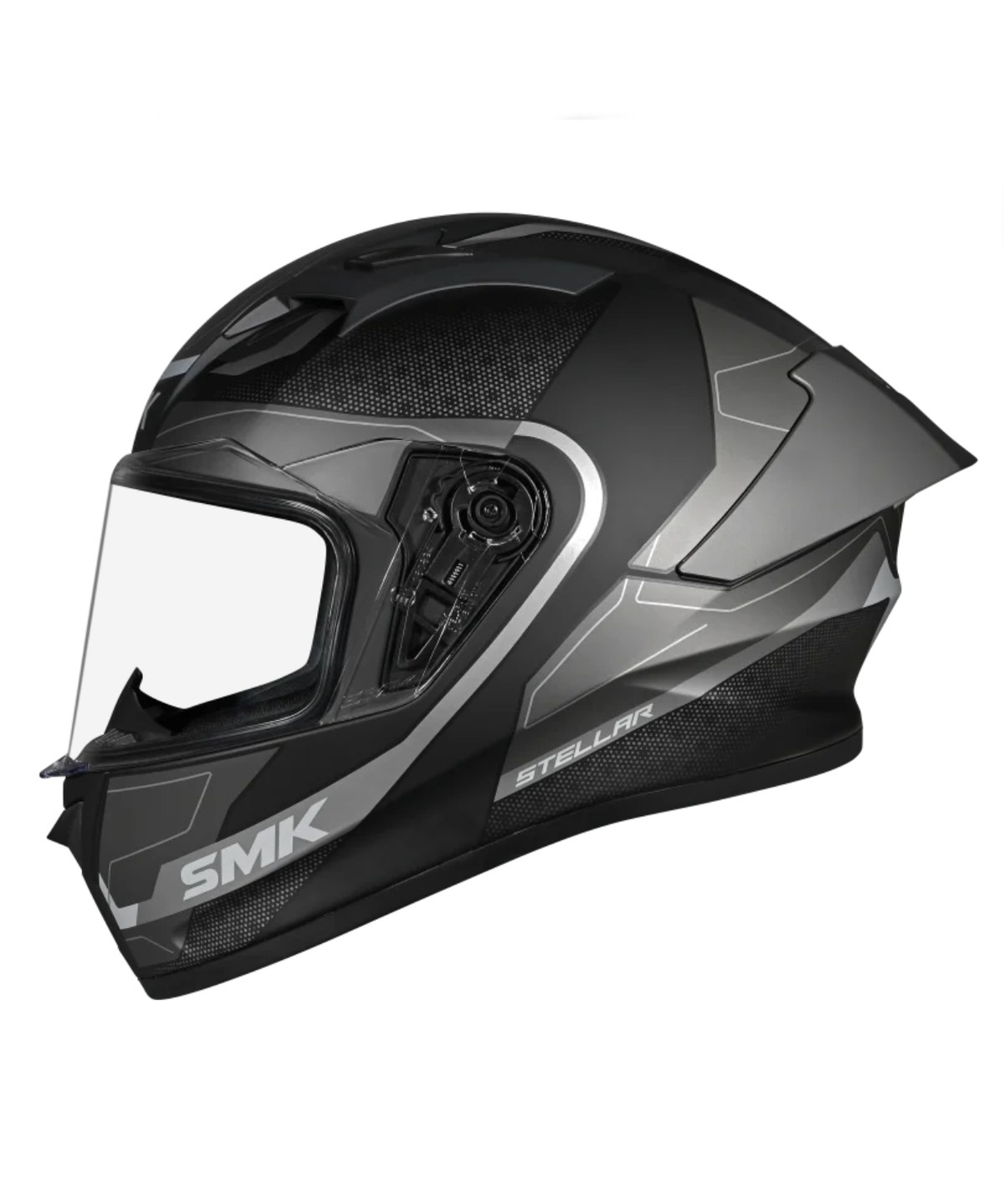 SMK Stellar Sports Flight GRPS MA266 Full Face Helmet - Matt Black Grey - SMK
