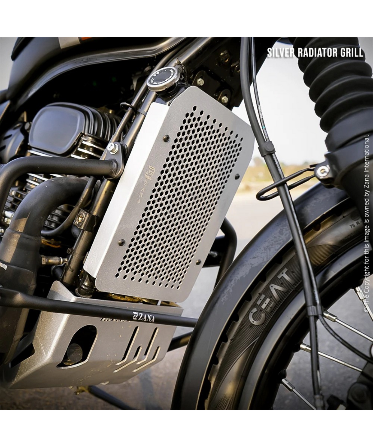 Zana Yezdi Adventure / Scrambler Aluminium Radiator Grill Honeycomb - Silver - ZI-8170 - Zana