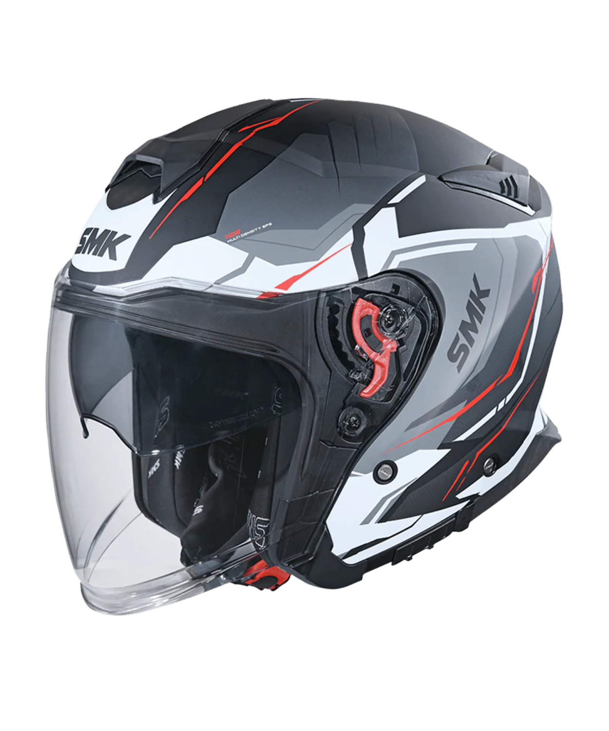 SMK GTJ Escape GRPS MA213 Half Face Helmet - Matt Grey White