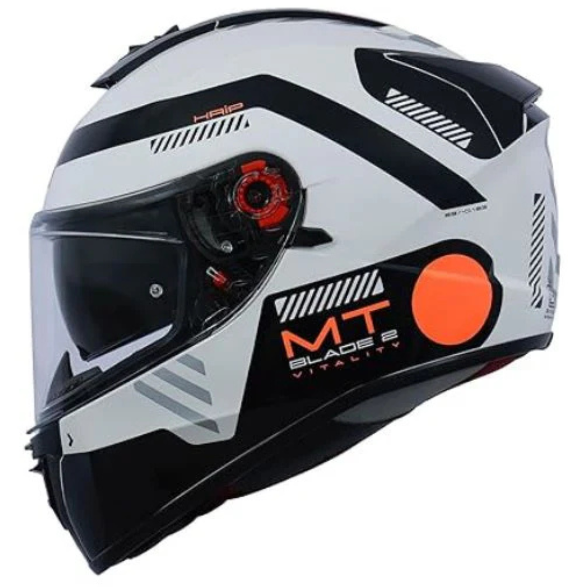 MT Blade 2 SV Vitality A4 Helmet - Gloss White Black Orange - MT Helmets