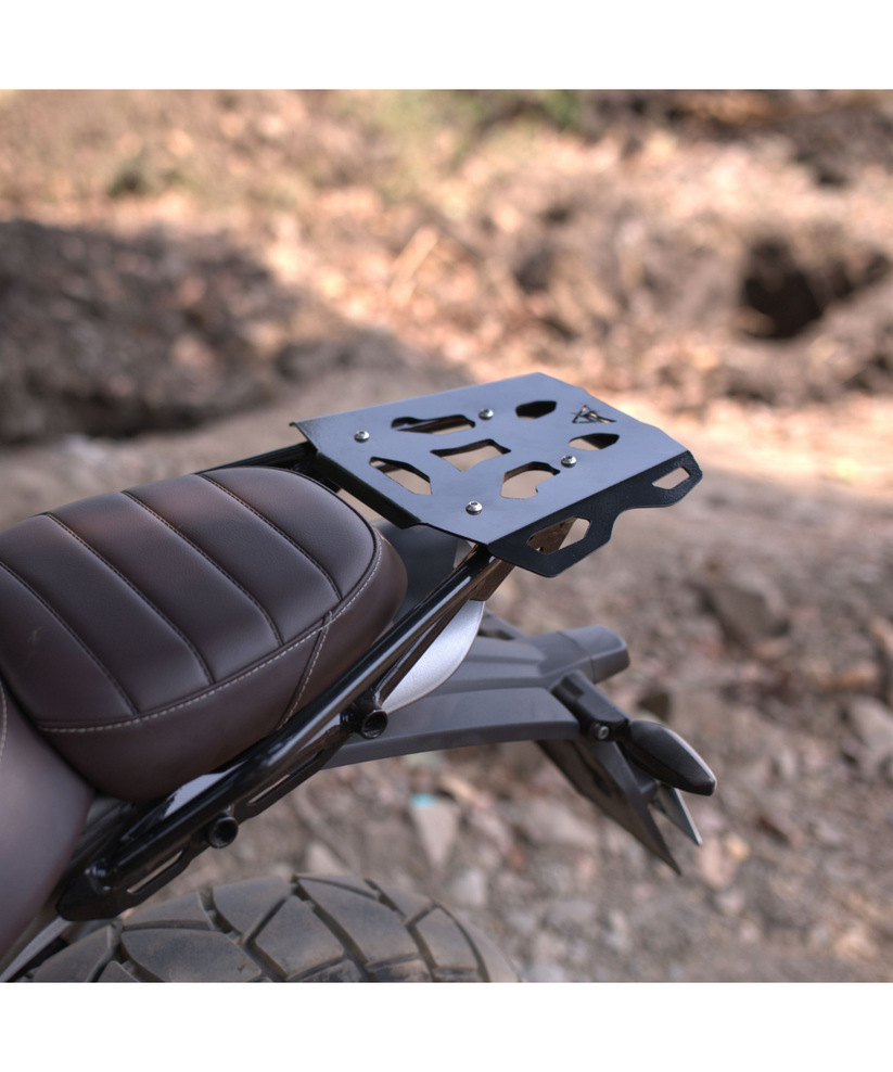 Buy Auto Engina Triumph Scrambler 400X Top Rack with Rack Plate - Black ...