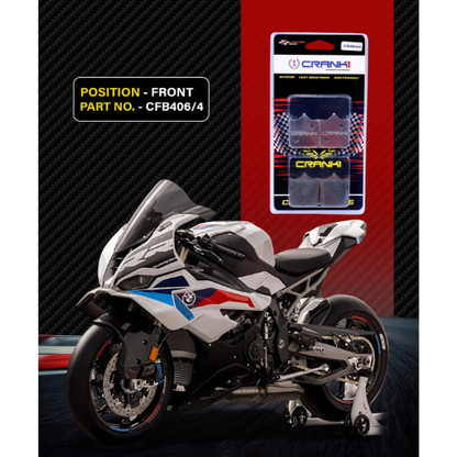 Crank1 Carbon Brake Pads for BMW S1000 RR 2 Sets (2016-2018)
