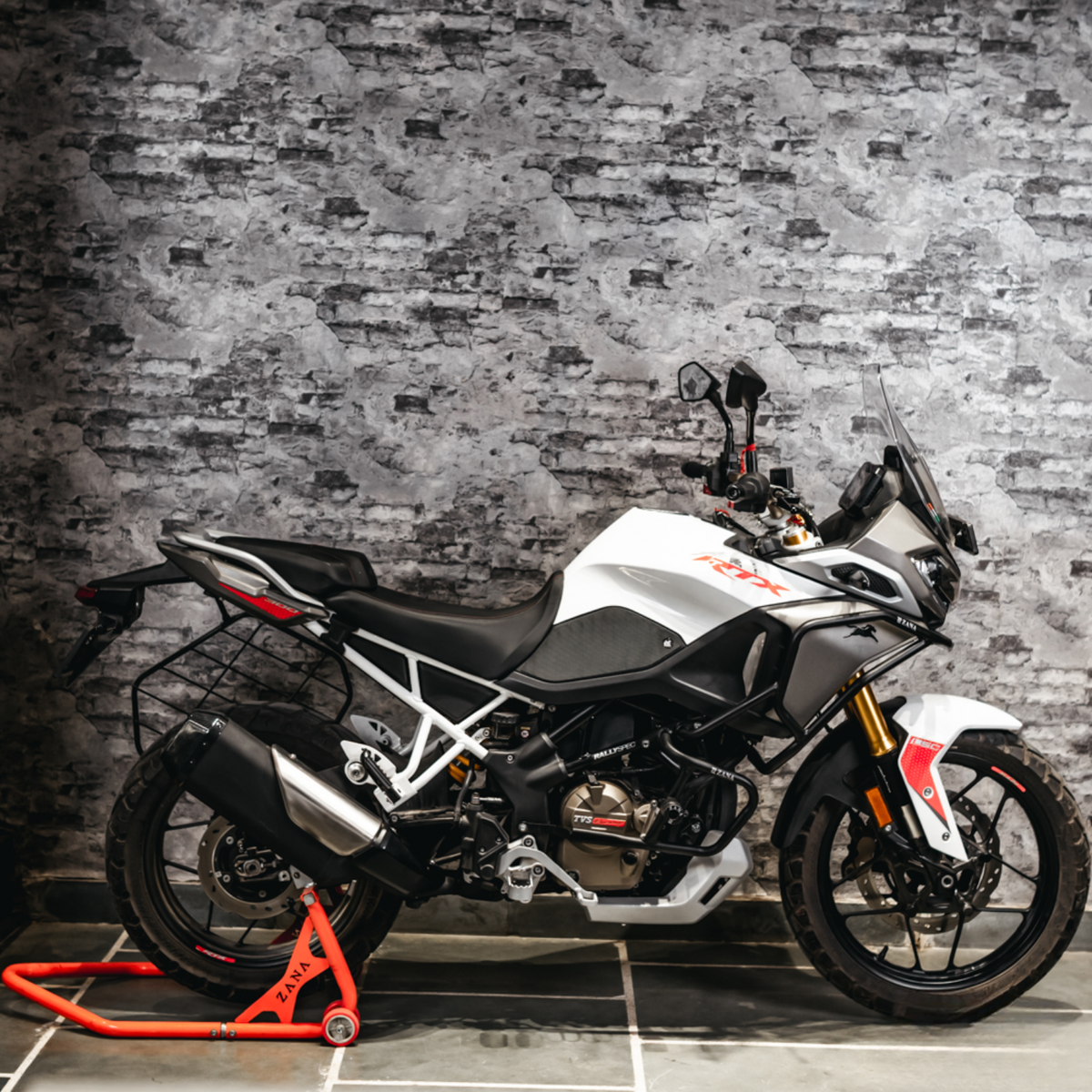 Zana TVS Apache RTX 300 Upper & Lower Crash Guard with Slider Combo without Beak Version - Black - ZI-8711 / ZI-8710