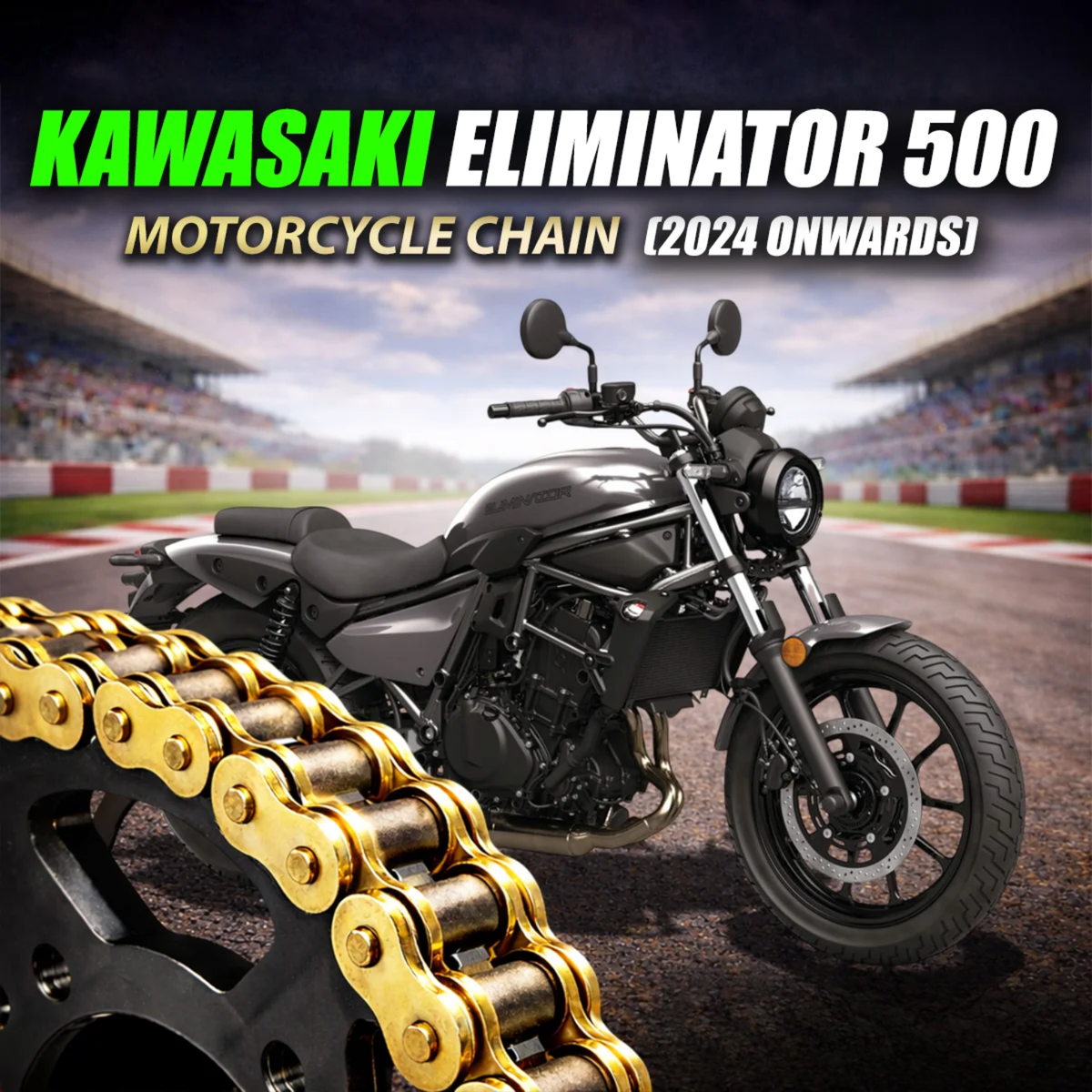 Crank1 Kawasaki Eliminator 500 (2024 Onwards) 520 Pitch ZVM-X 112L Chain - Gold