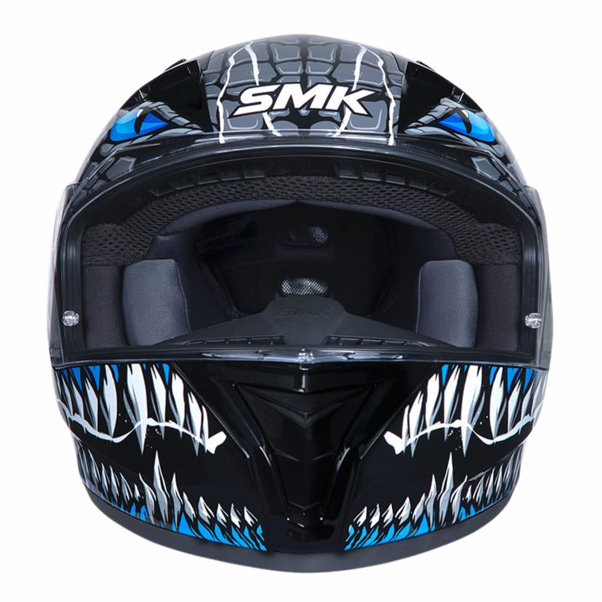 SMK Stellar Sports Taotei GL265 Helmet - Gloss Black Grey Blue - SMK