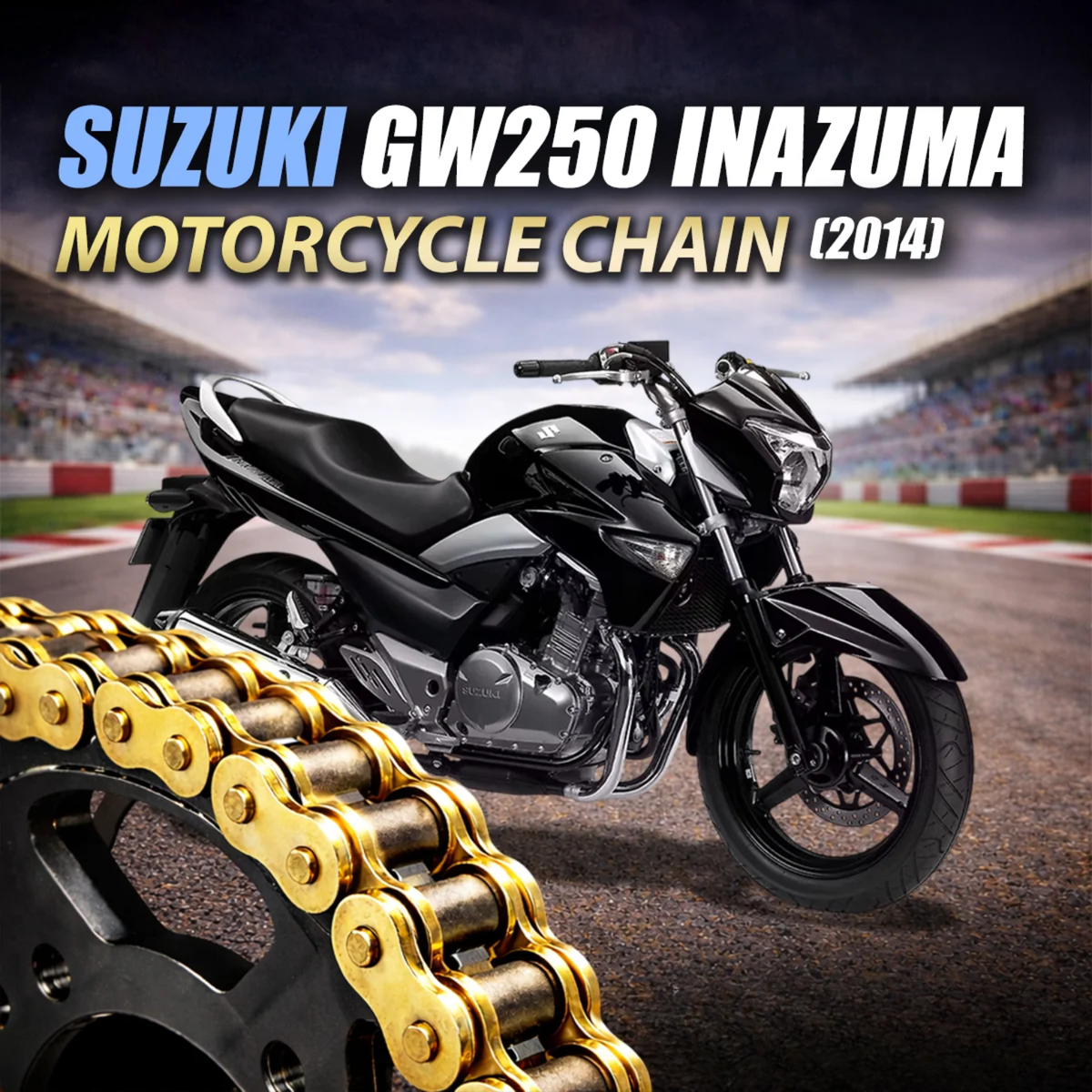 Crank1 Suzuki GW250 Inazuma (2014) 520 Pitch ZVM-X 118L Chain - Gold