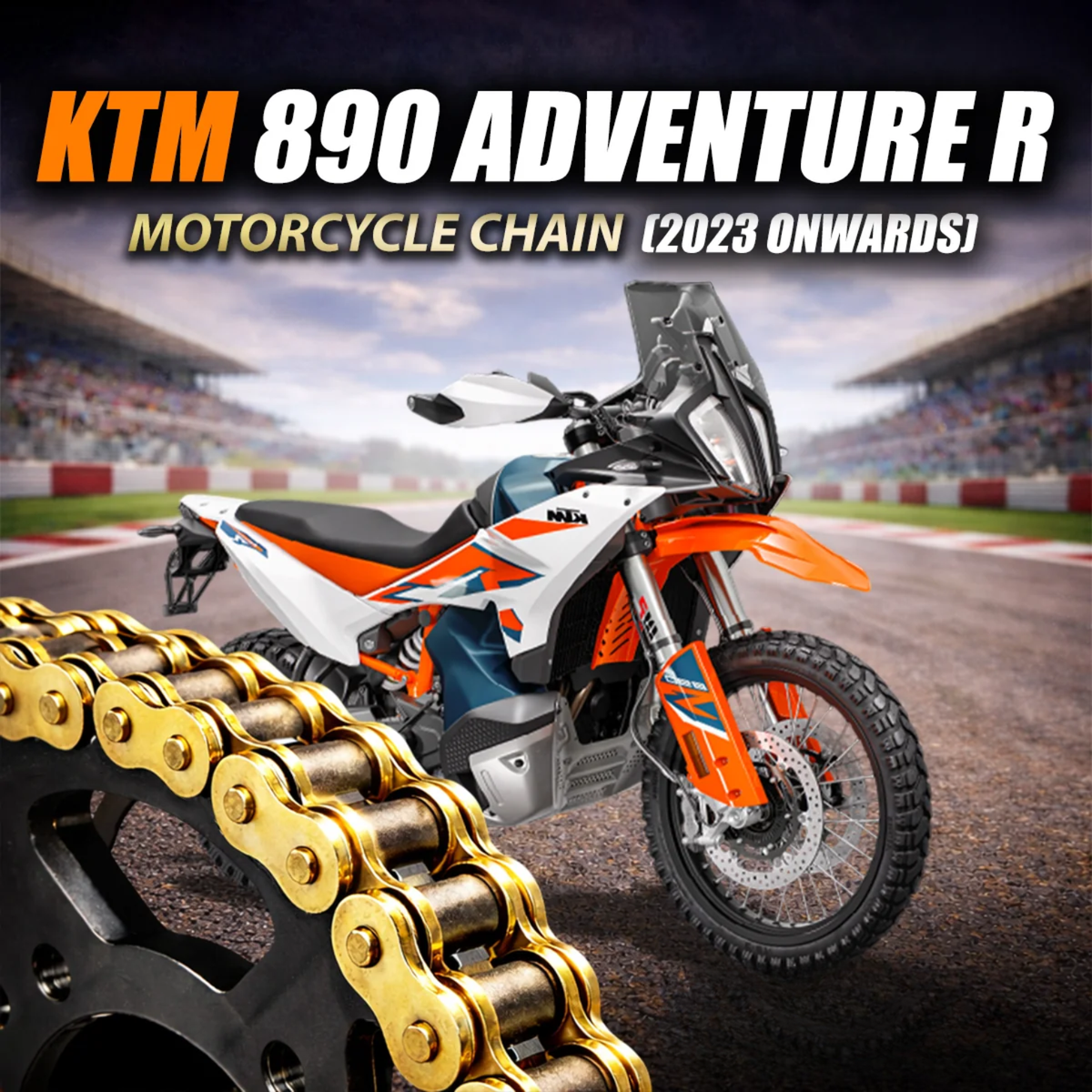 Crank1 KTM 890 Adventure R (2023 Onwards) 520 Pitch ZVM-X 118L Chain - Gold