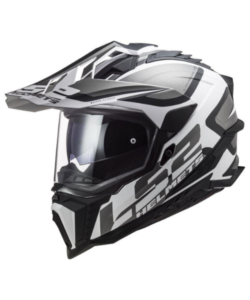 LS2 MX701 C Explorer Alter Helmet - Matt Black White