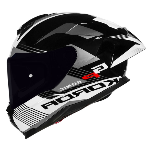 Korda Sonic Furiosa Helmet - Gloss Black White Grey