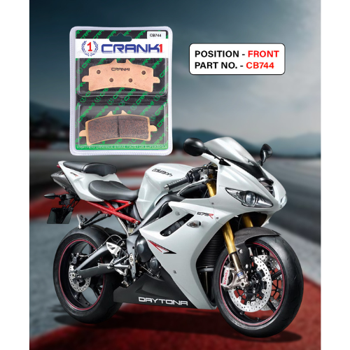 Crank1 Fully Sintered H2 Series Brake Pads for Triumph Daytona 675R (2011-2017)