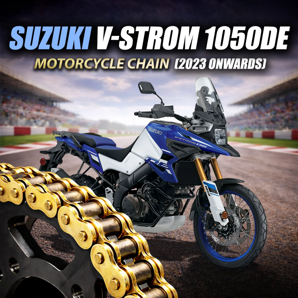 Crank1 Suzuki V-Strom 1050 DE (2023 Onwards) 525 Pitch ZVM-X 120L Chain - Gold