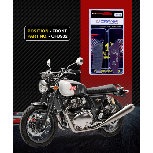 Crank1 Carbon Brake Pads for Royal Enfield Interceptor (2018 Onwards)