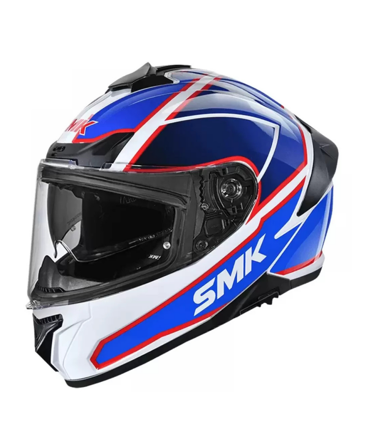 SMK Typhoon Aegis GRPS GL153 Full Face Helmet - Gloss White Blue Red - SMK