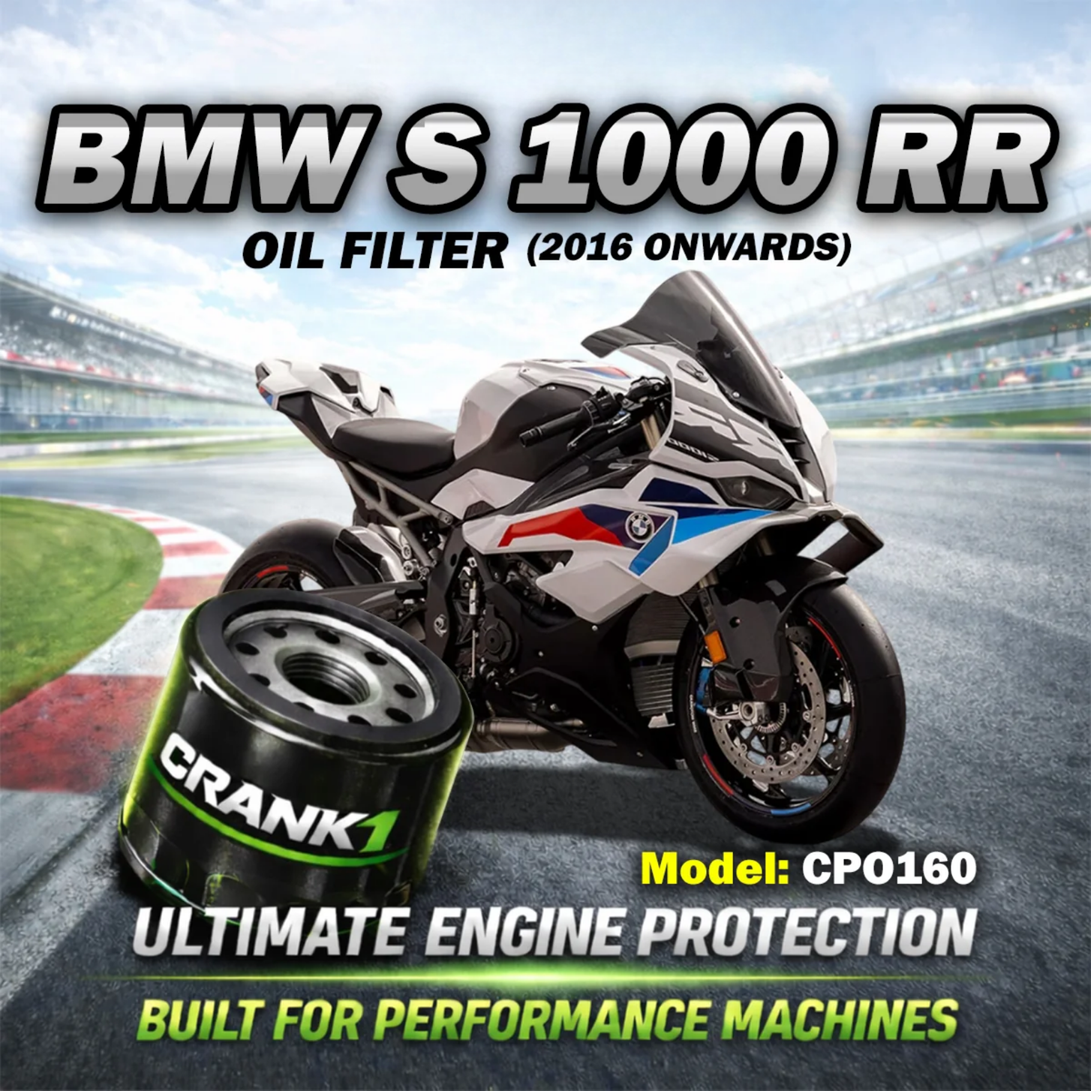 Crank1 BMW S 1000 RR (2016 Onwards) Performance Oil Filters - CPO-160