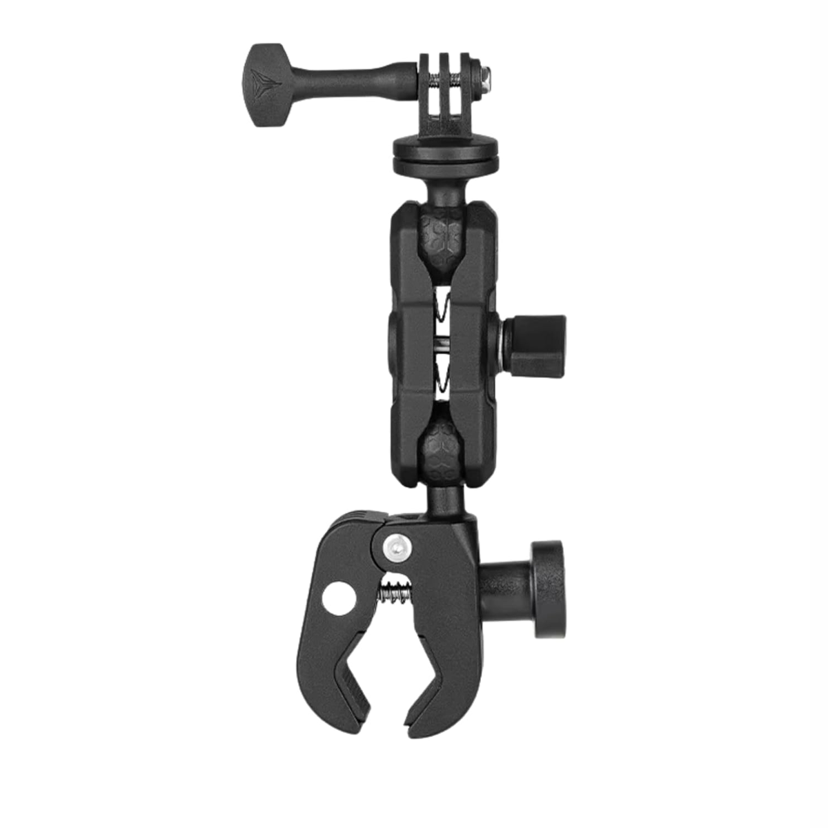 Motowolf Action Camera Power Clamp Mount with 360° Dual Ball Head and Anti-Theft Knob