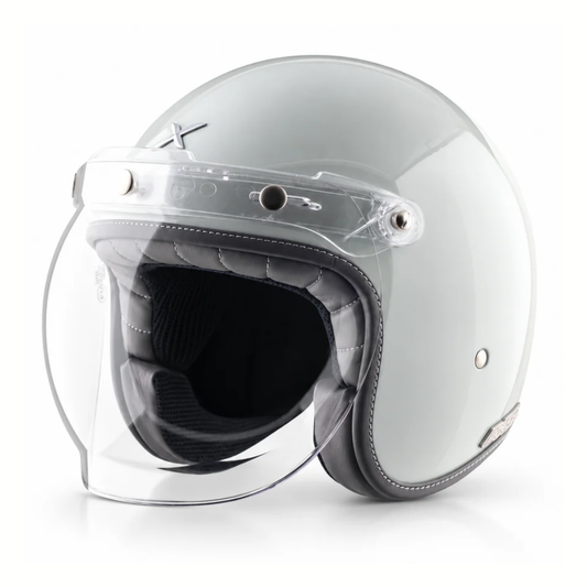 Axor Retro Jet Flyy Helmets - Gloss Pearl White Blue - AXOR