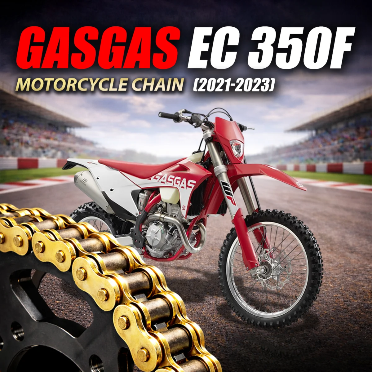 Crank1 GASGAS EC 350F (2021-2023) 520 Pitch ZVM-X 118L Chain - Gold