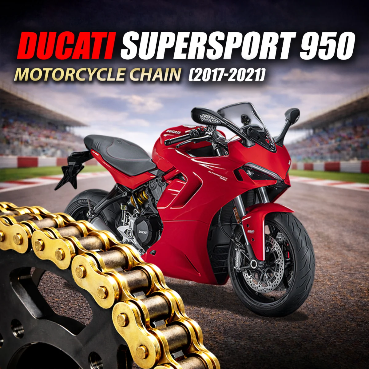 Crank1 Ducati Super Sport 950 (2017-2021) 520 Pitch ZVM-X 106L Chain - Gold