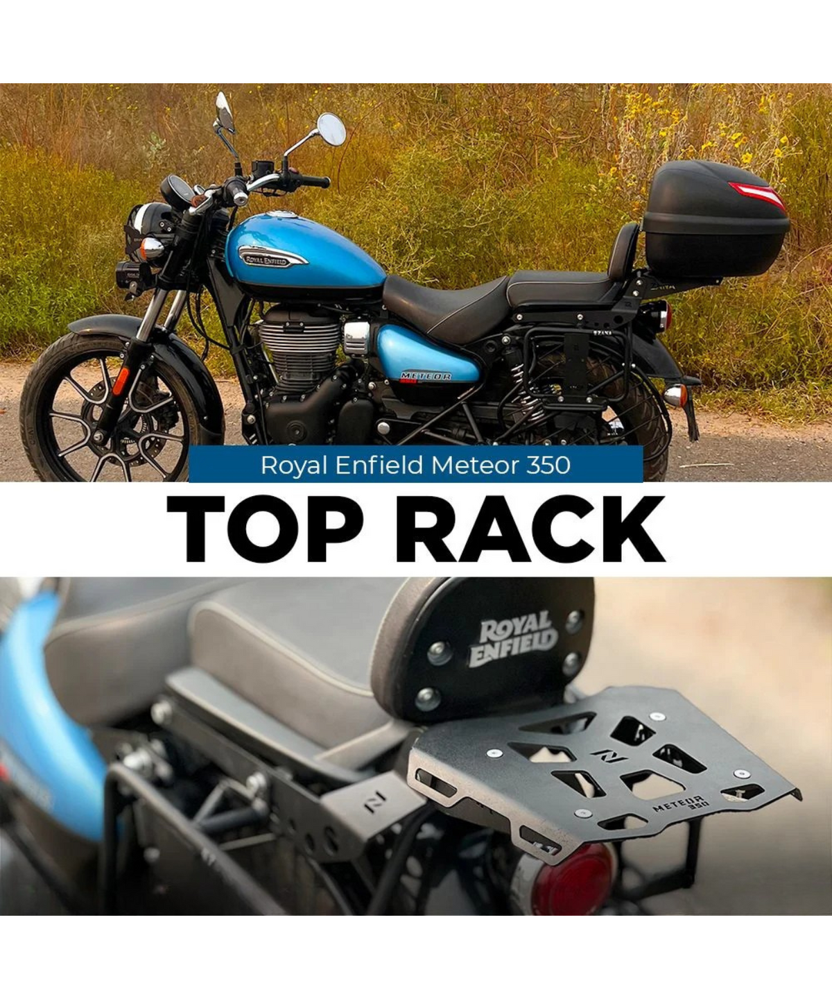 Zana Royal Enfield Meteor 350 Top Rack with Plate Type 2 - ZI-8400 - Zana