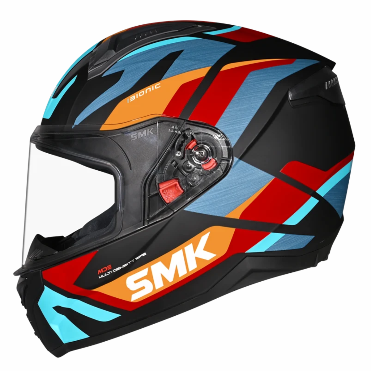 SMK Bionic Adult Kore MA253 Helmet - Matt Black Blue Orange - SMK