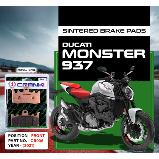 Crank1 Fully Sintered H2 Series Brake Pads for Ducati Monster 937 (2021)