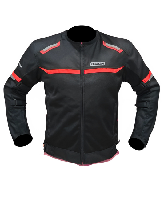 Bison ProGear Comet Level 2 Riding Jacket - Black Red