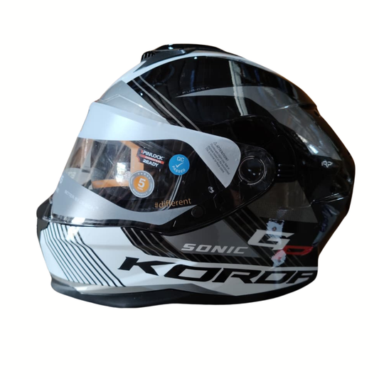 Korda Sonic Furiosa Helmet - Gloss Black White Grey