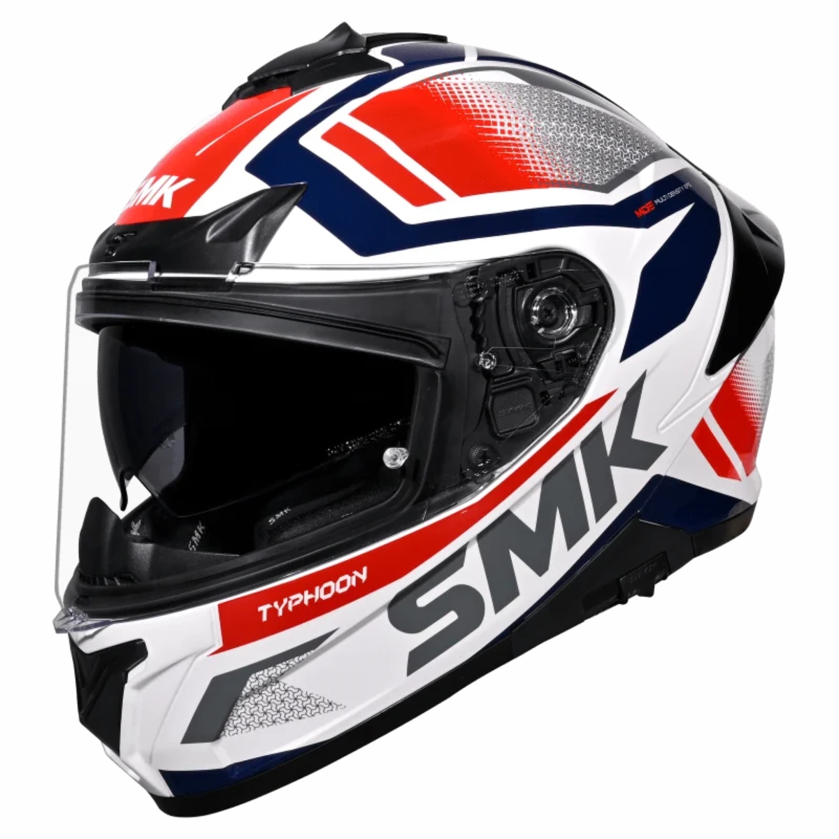SMK Typhoon Thorn GL136 White Blue Red Helmet - SMK