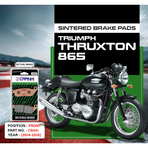 Crank1 Triumph Thruxton 865 (2014-2016) Fully Sintered H2 Series Brake Pads