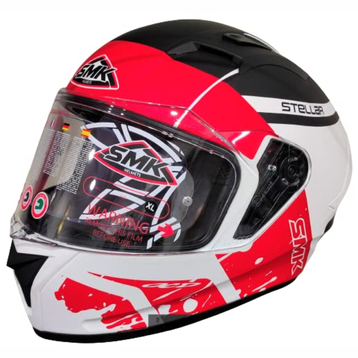 SMK Stellar Squad MA132 White Orange Helmet - SMK