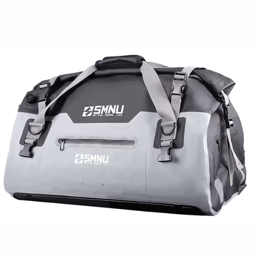 SMNU 48L Polyester Waterproof Reflective Multifunctional Duffle / Tail Bag - Black Grey - SMNU