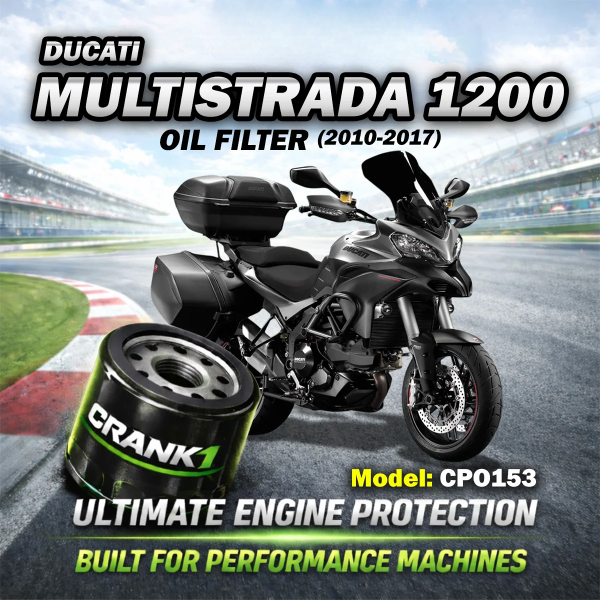 Crank1 Ducati Multistrada 1200 (2010-2017) Performance Oil Filter - CPO-153 - Crank 1