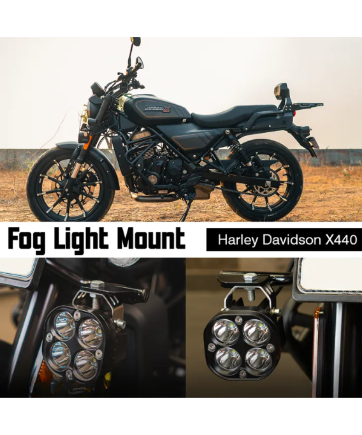 Zana Fog Light Mount for Harley Davidson X440 - ZI-8487