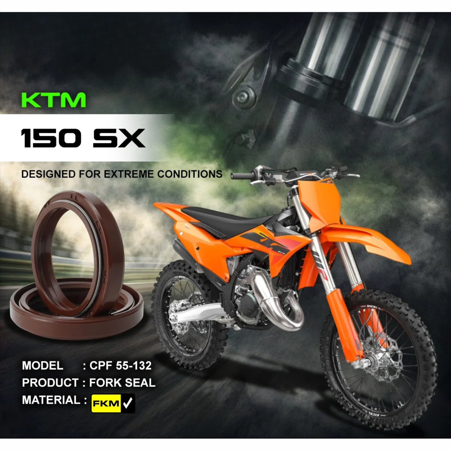 Crank1 KTM 150 SX Fork Oil Seal FKM