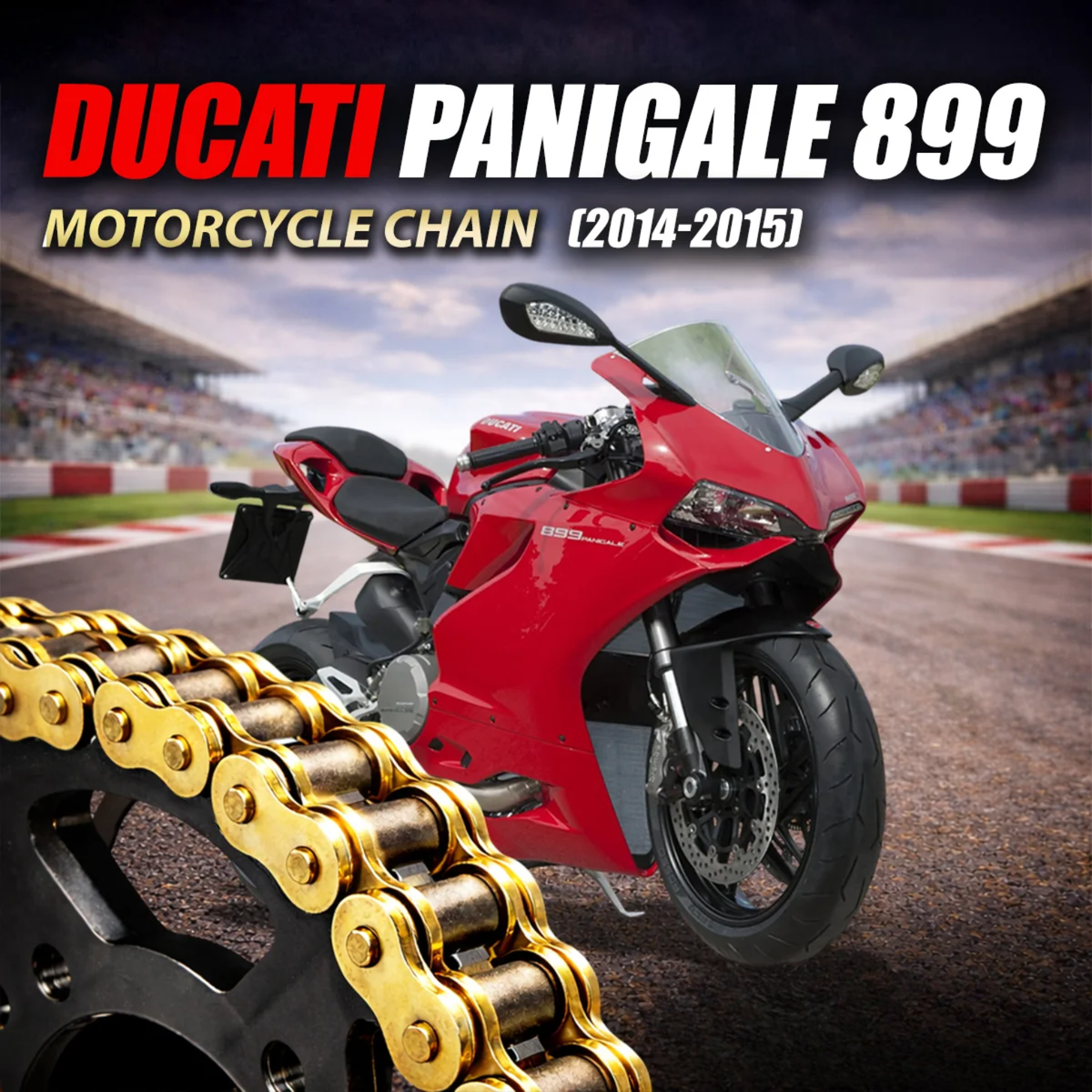 Crank1 Ducati Panigale 899 (2014-2015) 520 Pitch ZVM-X 106L Chain - Gold