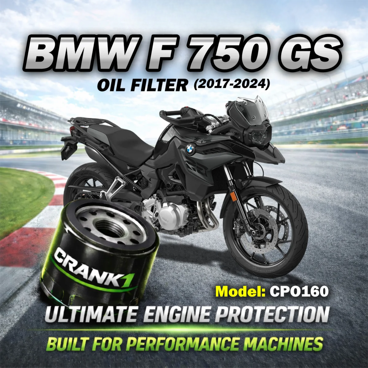 Crank1 BMW F 750 GS (2017-2024) Performance Oil Filters - CPO-160