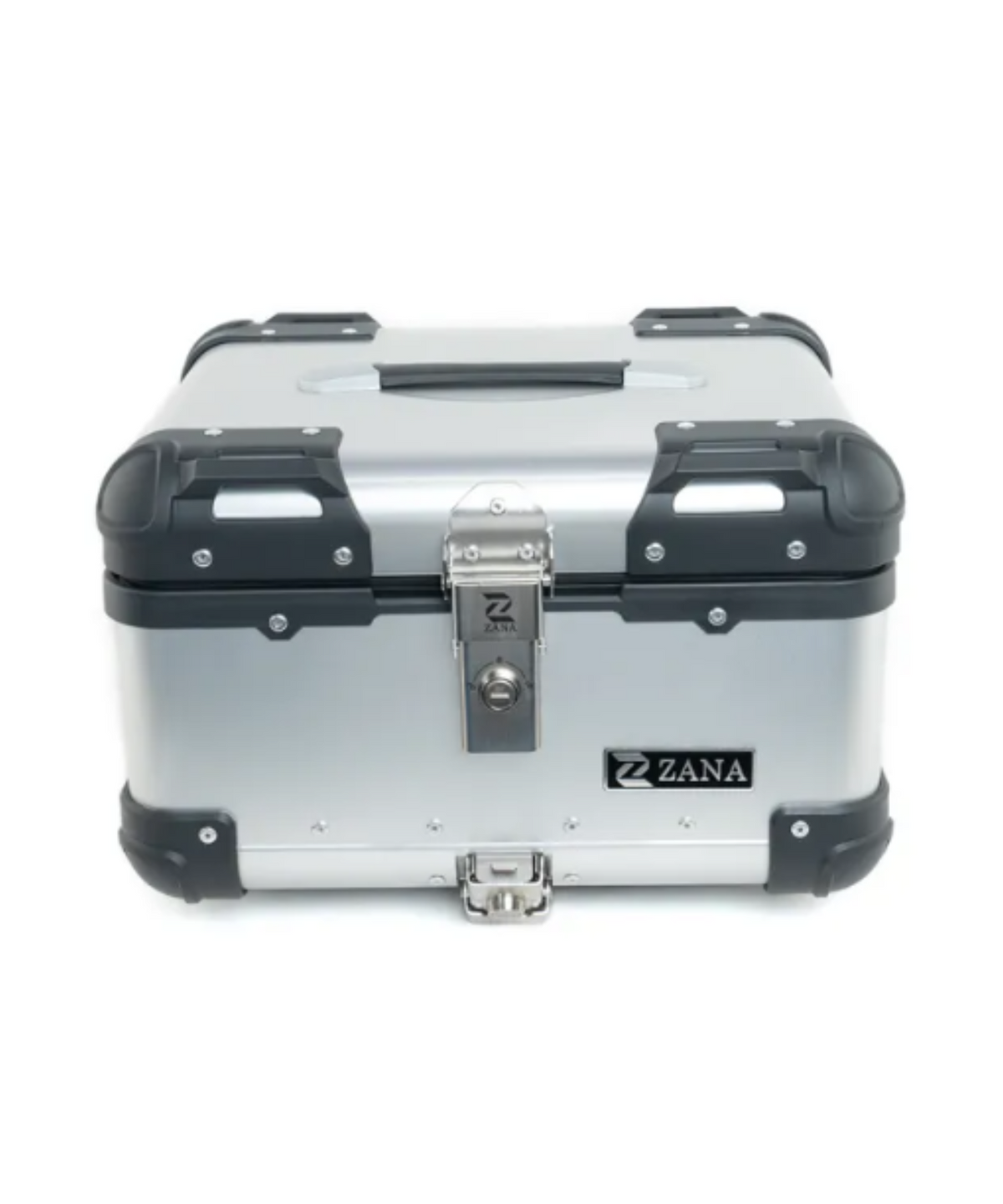 Zana Universal Aluminium R-Flat 35 L Top Box With Back Rest Cushion - Silver - ZI-TB-004 - Zana