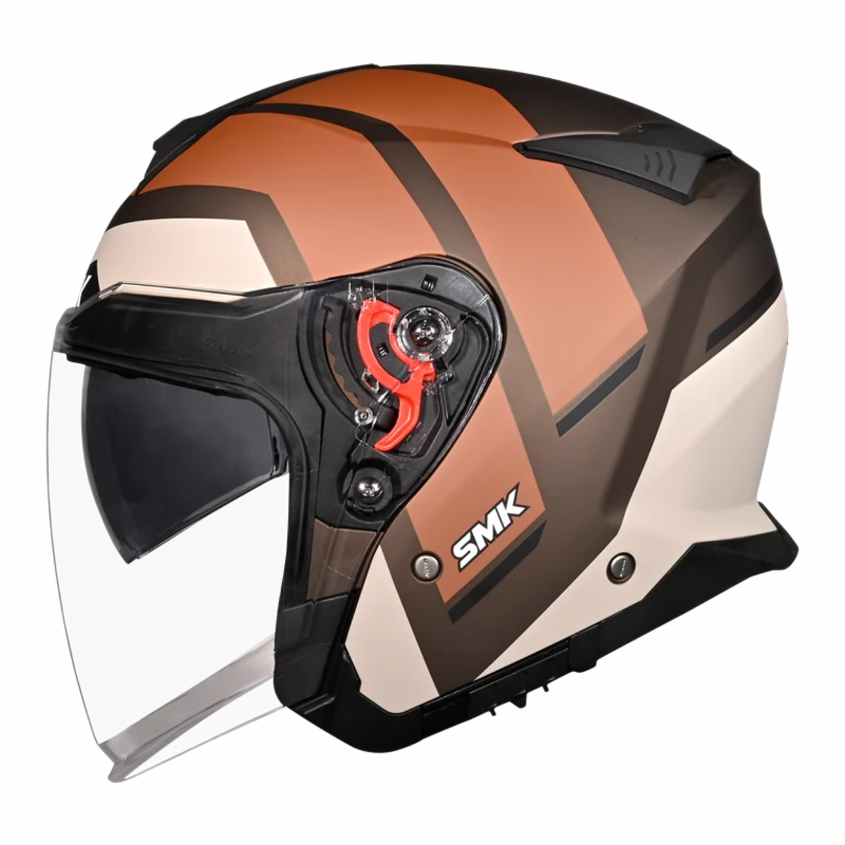 SMK GTJ Rover GRPS MA771 Half Face Helmet - Matt Brown - SMK